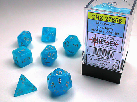 Chessex Luminary™ Polyhedral Sky/silver 7-Die Set