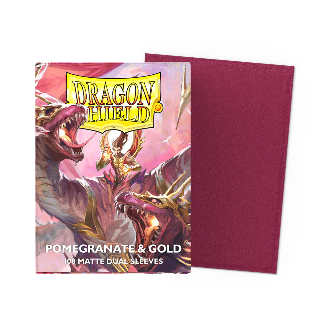 Dragon Shield Matte Dual Sleeves - Pomegranate &amp; Gold