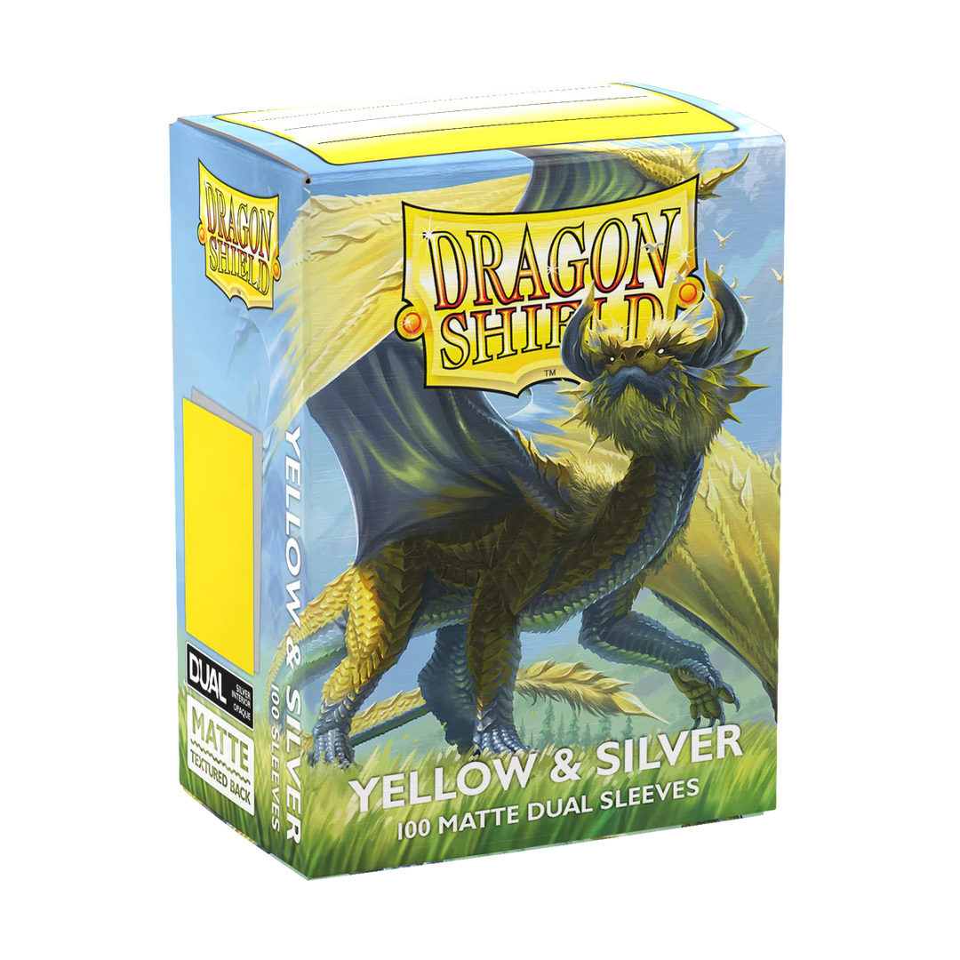 Dragon Shield Matte Dual Sleeves - Yellow &amp; Silver