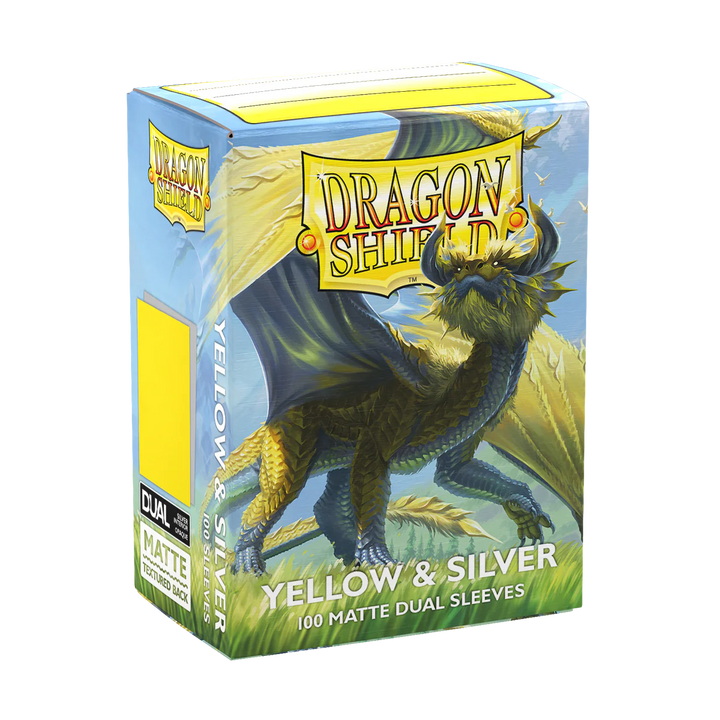 Dragon Shield Matte Dual Sleeves - Yellow &amp; Silver