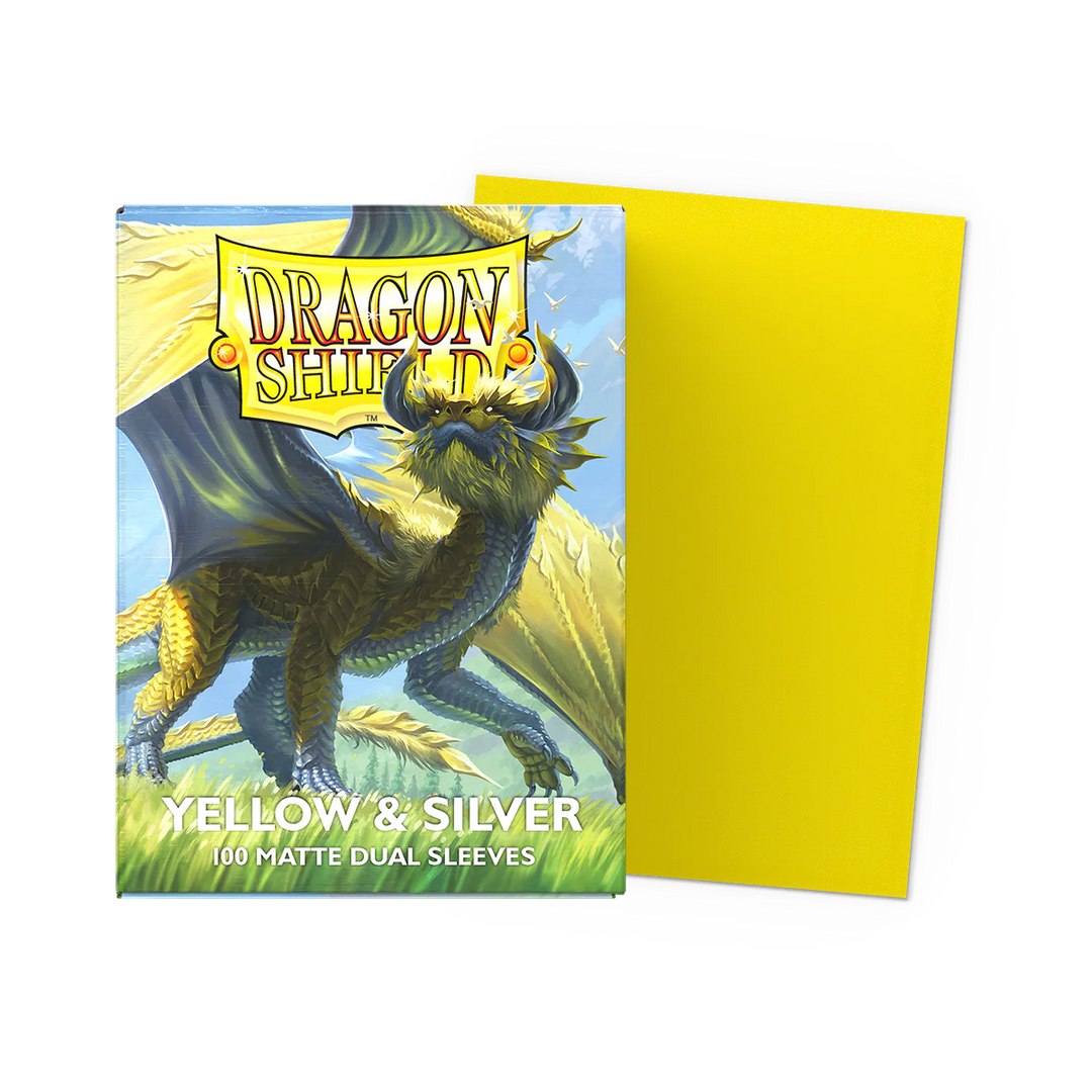 Dragon Shield Matte Dual Sleeves - Yellow &amp; Silver