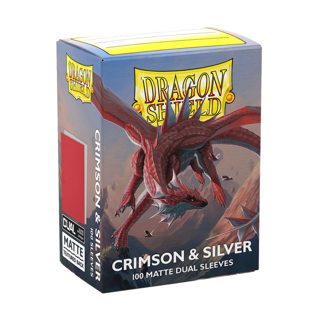 Dragon Shield Matte Dual Sleeves - Crimson &amp; Silver