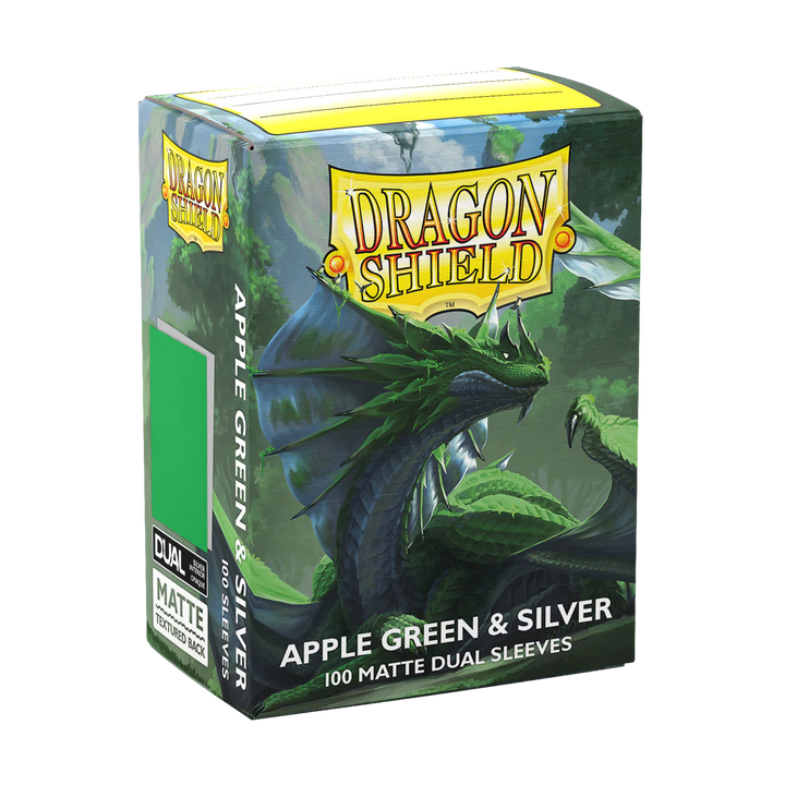 Dragon Shield Matte Dual Sleeves - Apple Green &amp; Silver