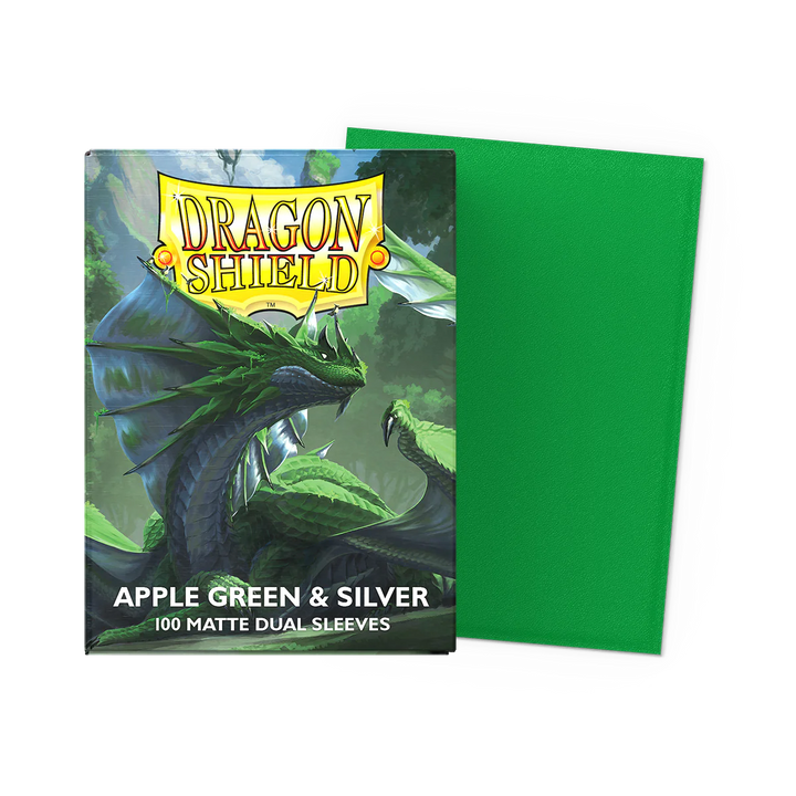 Dragon Shield Matte Dual Sleeves - Apple Green &amp; Silver