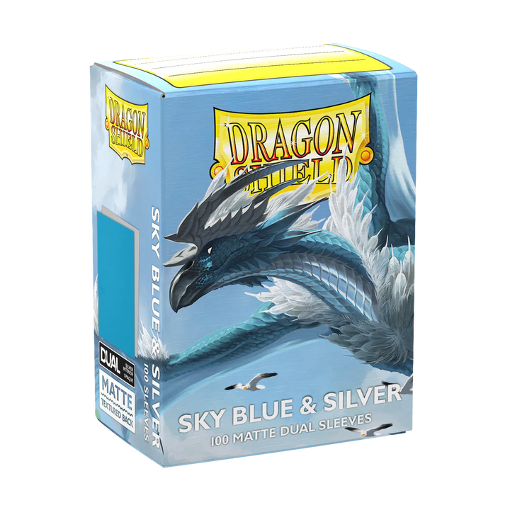 Dragon Shield Matte Dual Sleeves - Sky Blue &amp; Silver