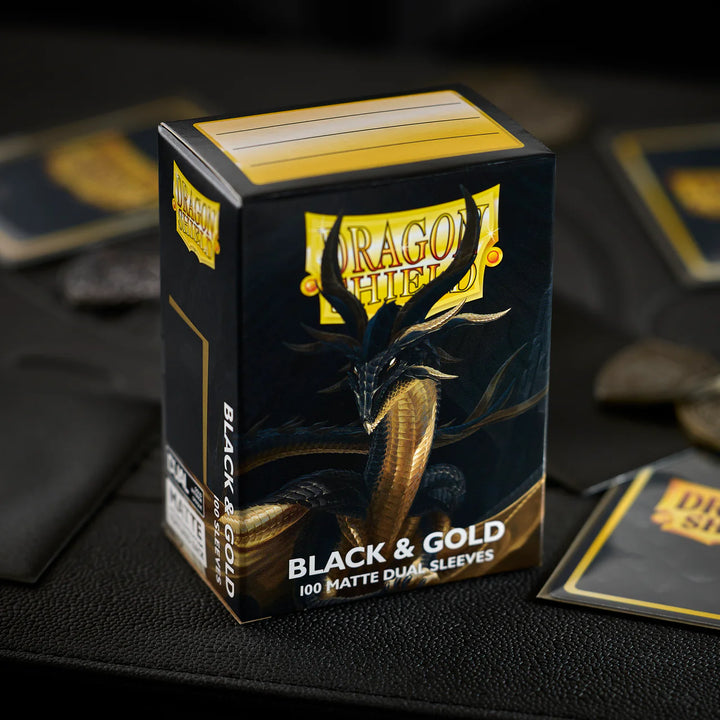 Dragon Shield Matte Dual Sleeves - Black &amp; Gold
