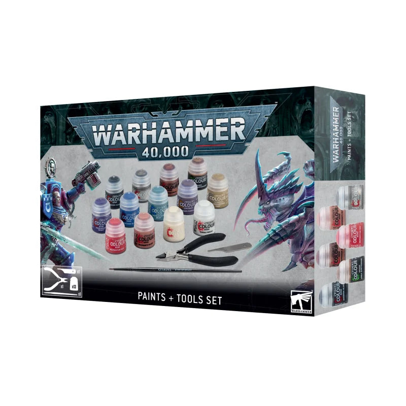 Restposten - Warhammer 40.000: Paints + Tools Set / Farben + Werkzeugset (60-12)